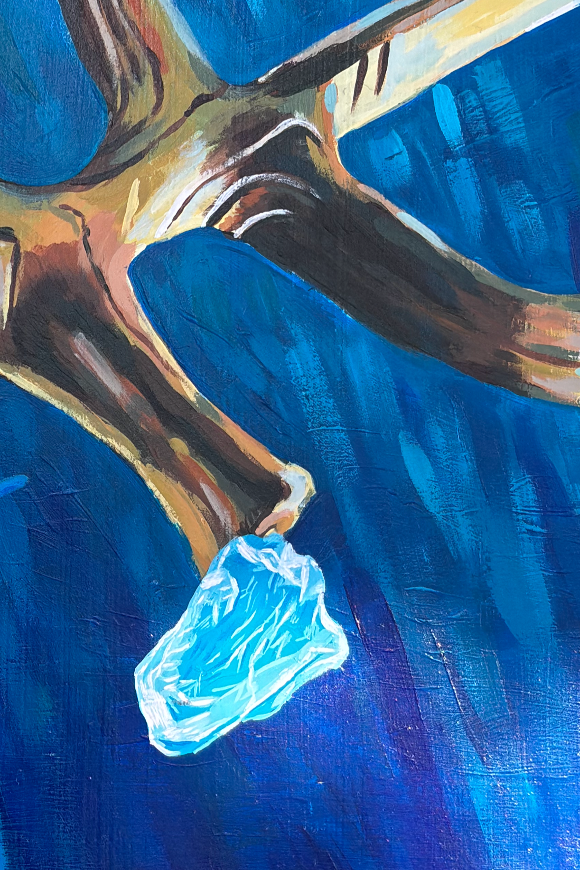 "Poseidon vs. Water Pollution" Original Acrylic Painting