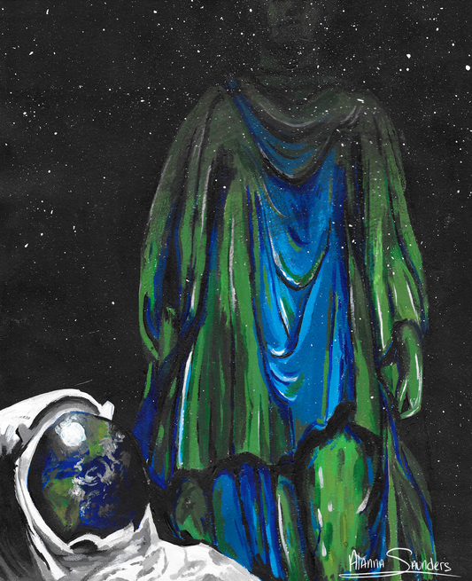 "Gaia vs. Space Exploration" Original Acrylic Painting