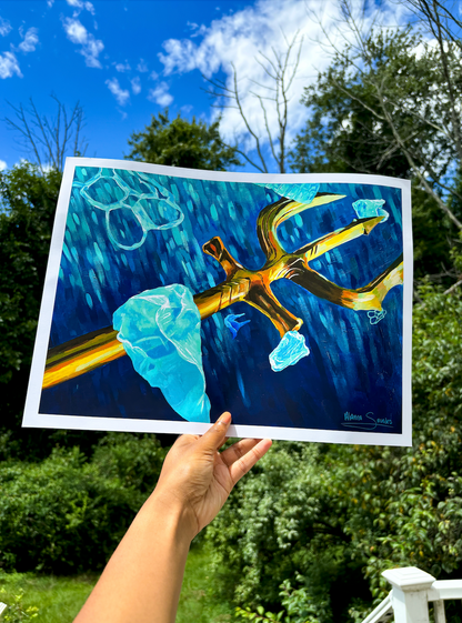 "Poseidon vs. Water Pollution" Fine Art Print